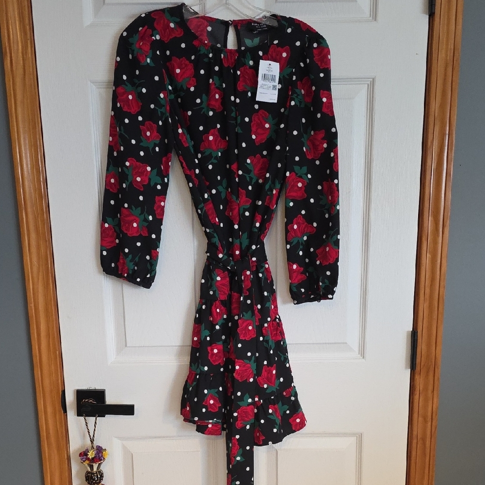 Kate Spade Black and Red Fabric with Polka Dots